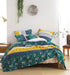 DaDa Bedding Bohemian Patchwork Bed of Wild Flowers Floral Gardenia Green Bedspread Set (JHW-886) - DaDa Bedding Collection