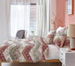 DaDa Bedding Rustic Bed in a Bag Bundle Set - Cranberry Sage Chevron Floral Bedding Set (JHW-924) - DaDa Bedding Collection