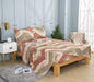 DaDa Bedding Rustic Bed in a Bag Bundle Set - Cranberry Sage Chevron Floral Bedding Set (JHW-924) - DaDa Bedding Collection