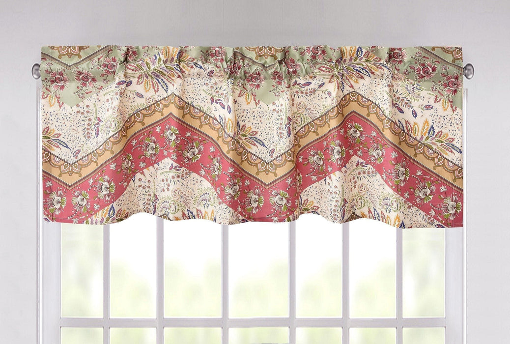 DaDa Bedding Rustic Bed in a Bag Bundle Set - Cranberry Sage Chevron Floral Bedding Set (JHW-924) - DaDa Bedding Collection