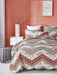 DaDa Bedding Rustic Bohemian Cranberry Sage Chevron Floral Bedspread Set (JHW-924) - DaDa Bedding Collection
