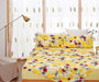 DaDa Bedding Sunshine Yellow Hummingbirds Floral Fitted & Flat Bed Sheets Set (JHW-925) - DaDa Bedding Collection