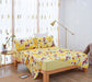 DaDa Bedding Sunshine Yellow Hummingbirds Floral Fitted & Flat Bed Sheets Set (JHW-925) - DaDa Bedding Collection
