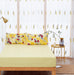 DaDa Bedding Sunshine Yellow Hummingbirds Floral Fitted & Flat Bed Sheets Set (JHW-925) - DaDa Bedding Collection