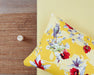 DaDa Bedding Sunshine Yellow Hummingbirds Floral Fitted & Flat Bed Sheets Set (JHW-925) - DaDa Bedding Collection