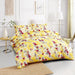 DaDa Bedding Sunshine Yellow Hummingbirds Floral Duvet Cover Set w/ Pillow Cases (JHW-925) - DaDa Bedding Collection