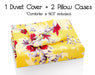 DaDa Bedding Sunshine Yellow Hummingbirds Floral Duvet Cover Set w/ Pillow Cases (JHW-925) - DaDa Bedding Collection