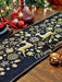 DaDa Bedding Magical Golden Reindeer Woven Tapestry Dining Table Runner (18272) - DaDa Bedding Collection