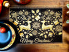 DaDa Bedding Set of 4-Pieces Magical Golden Reindeer Woven Tapestry Dining Table Placemats 13” x 19” - DaDa Bedding Collection