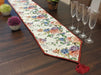 DaDa Bedding Vintage Romantic Roses Lovely Pink Floral Woven Tapestry Dining Table Runner (879) - DaDa Bedding Collection