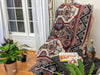 DaDa Bedding Majestic Kilim Red Woven Tapestry Throw Blanket - 50” x 60” (18195) - DaDa Bedding Collection