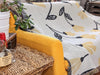 DaDa Bedding Yellow Fleur Botanical Sunshine Golden Floral Woven Tapestry Throw Blanket - 50” x 60” (18112) - DaDa Bedding Collection
