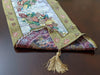 DaDa Bedding Set of 3-Pieces Table Runners - Festive Holiday Fiesta Floral Botanical Beige Woven Tapestry Dining Mats Scarf (6068) - DaDa Bedding Collection