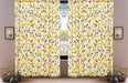 DaDa Bedding Set of 2 Botanical Floral Window Curtain Panels - Natural Semi Sheer Yellow Fleur Golden Orange Spring Time Tulips Straight Tailored Edge - DaDa Bedding Collection
