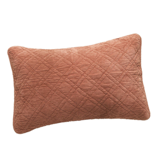 DaDalogy Bedding Terracotta Warm Brick Coral Orange Velour Corduroy Pillow Sham - King Size 20" x 36" (JHW952) - DaDa Bedding Collection