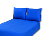 Tache 2 to 3 PC Cotton Solid Deep Blue Bed Sheet set (Fitted Sheet) - DaDa Bedding Collection