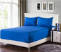 Tache 2 to 3 PC Cotton Solid Deep Blue Bed Sheet set (Fitted Sheet) - DaDa Bedding Collection