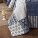 DaDa Bedding Bohemian Denim Blue Elegance Patchwork Cotton Bedspread Set (JHW-660) - DaDa Bedding Collection