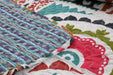 DaDa Bedding Bohemian Floral Wildfire Gardens Colorful Quilted Coverlet Bedspread Set (SD3553) - DaDa Bedding Collection