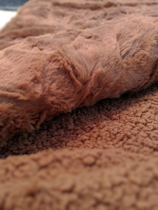 DaDa Bedding Luxurious Earthy Chocolate Brown Soft Warm Faux Fur Throw Blanket (K2) - DaDa Bedding Collection