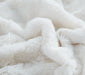 DaDa Bedding Luxury White Roses Fluffy Soft Sherpa Backside Faux Fur Throw Blanket (K11) - DaDa Bedding Collection