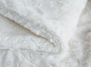 DaDa Bedding Luxury White Roses Fluffy Soft Sherpa Backside Faux Fur Throw Blanket (K11) - DaDa Bedding Collection