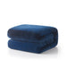 Tache Solid Embossed Cozy Night Blue Sherpa Throw Blanket - DaDa Bedding Collection