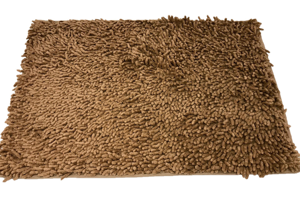 DaDa Bedding Coffee Brown Shaggy Soft Chenille Noodle Carpet Rug Bath Mat - DaDa Bedding Collection