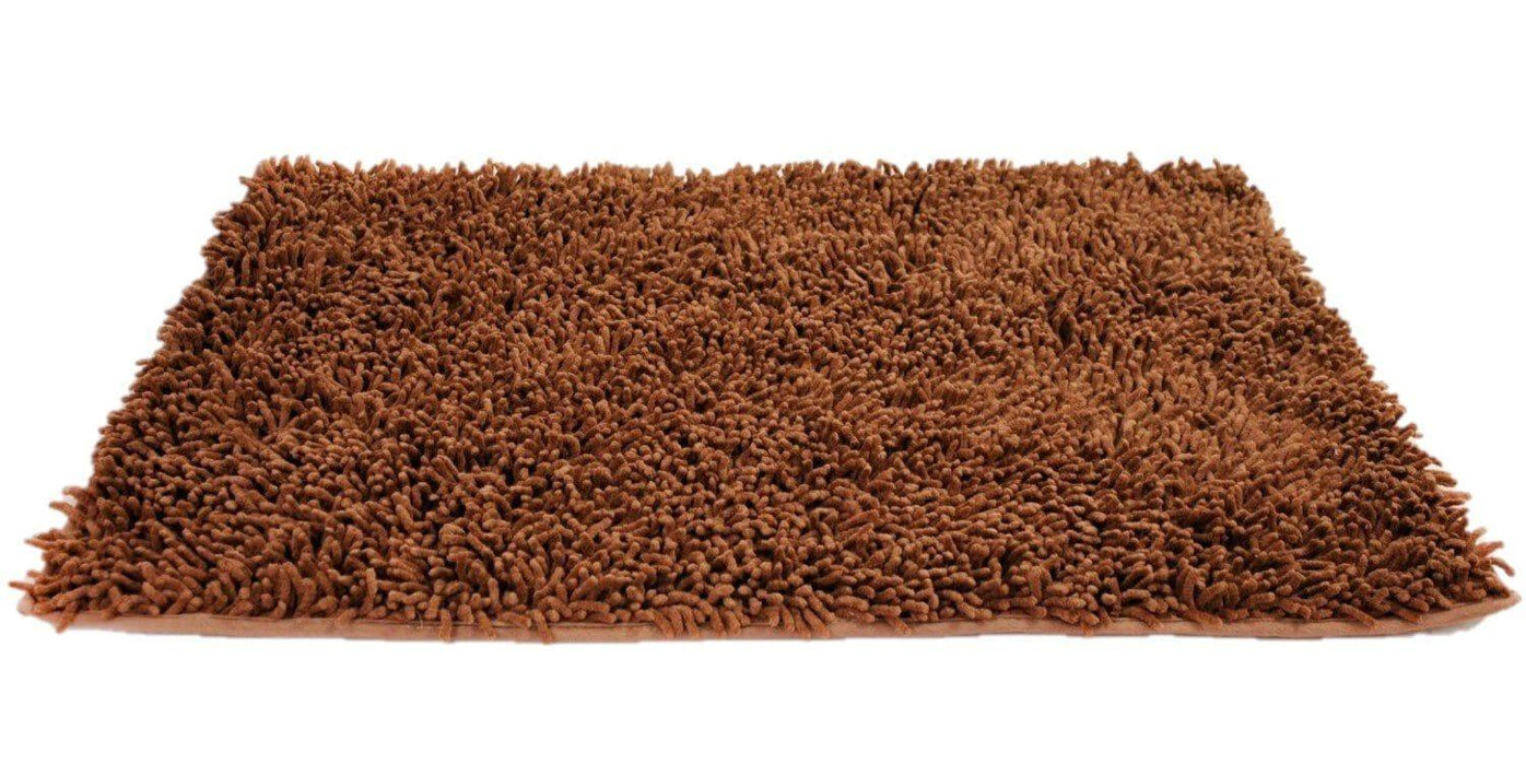 DaDa Bedding Coffee Brown Shaggy Soft Chenille Noodle Carpet Rug Bath Mat - DaDa Bedding Collection