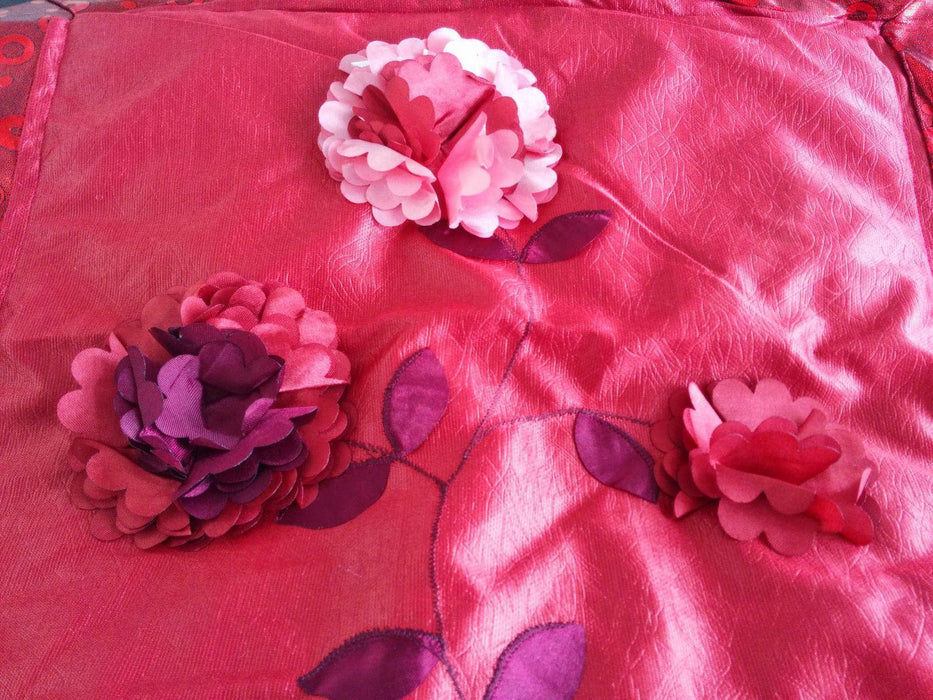 DaDa Bedding Crimson Cherry Red Floral Romantic Victorian Comforter Set, Twin, 3-PCS (BM3795L) - DaDa Bedding Collection