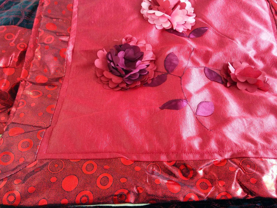 DaDa Bedding Crimson Cherry Red Floral Romantic Victorian Comforter Set, Twin, 3-PCS (BM3795L) - DaDa Bedding Collection