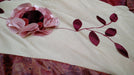 DaDa Bedding Elegant Burgundy Red Floral Embellished Ruffles Comforter Set (BM6109L) - DaDa Bedding Collection