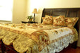 DaDa Bedding Floral Sun Sandy Beige Green Bedspread Comforter Set - Twin Size  (BM6118L) - DaDa Bedding Collection