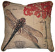 DaDa Bedding Dragonfly Dreams Elegant Insect Bug Throw Pillow Cushion Cover - 1-Piece - 18" - DaDa Bedding Collection