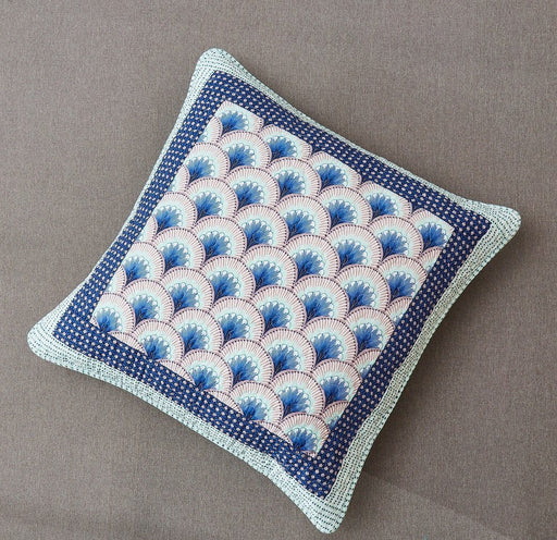 DaDa Bedding Mediterranean Fans Breezy Waves Minty Blue Euro Pillow Sham Cover, 26" x 26" (JHW884) - DaDa Bedding Collection