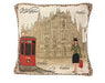 DaDa Bedding Postcard of Milan Cathedral Elegant Throw Pillow Cushion Cover. 1-Piece 18" - DaDa Bedding Collection