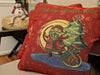 DaDa Bedding Red Santa Claus Christmas Woven Tapestry Throw Pillow Cover - 16" x 16" (17615) - DaDa Bedding Collection