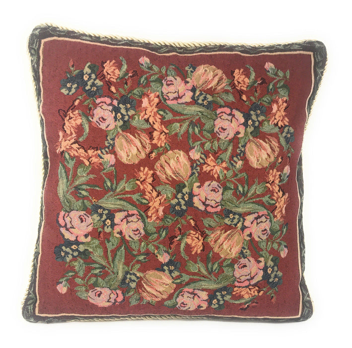DaDa Bedding Romantic Field of Roses Elegant Accent Throw Pillow Cushion Cover - 1-Piece - 18" - DaDa Bedding Collection
