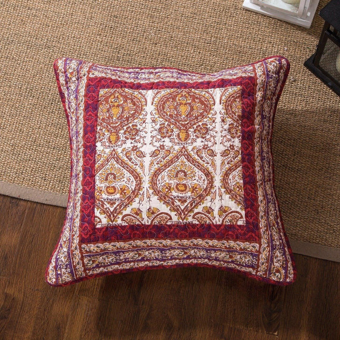 DaDa Bedding Set of Two Bohemian Tear Drop Rubies Square Cushion Covers, 18", 2-PCS (JHW-653-CC) - DaDa Bedding Collection
