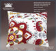 DaDa Bedding Set of Two Casablanca Floral Red & White Bohemian Square Cushion Cover, 18", 2-Pieces - DaDa Bedding Collection