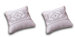 DaDa Bedding Set of Two Elegant Fair Isle Purple Grey Yarn Dyed Throw Pillow Covers, 18" x 18",  2-PCS (JHW866) - DaDa Bedding Collection
