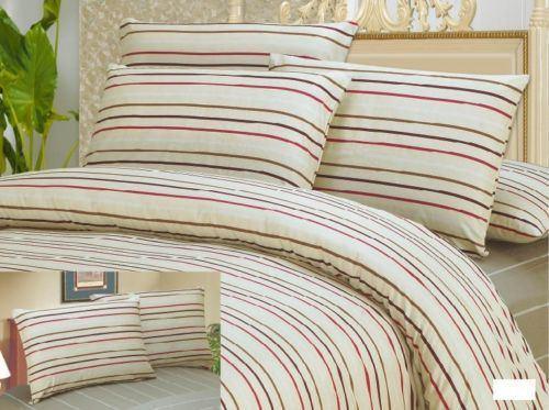 DaDa Bedding White Striped Duvet Cover & Pillow Cases Set (DCM8293) - DaDa Bedding Collection