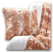 DaDa Bedding Amber Orange Brown & White Cozy Faux Fur Euro Throw Pillow Cover (M3396) - DaDa Bedding Collection
