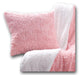 DaDa Bedding Rosey Pastel Blossom Pink Faux Fur Euro Throw Pillow Cover (171752) - DaDa Bedding Collection