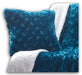 DaDa Bedding Jewel Tones Emerald Green Blue Luxury Faux Fur Throw Pillow Cover (171805) - DaDa Bedding Collection