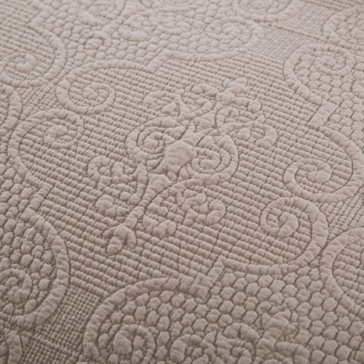 DaDa Bedding Taupe Beige Sand Dollar Floral Quilted Cotton Pillow Sham - 1-Piece  (JHW585) - DaDa Bedding Collection