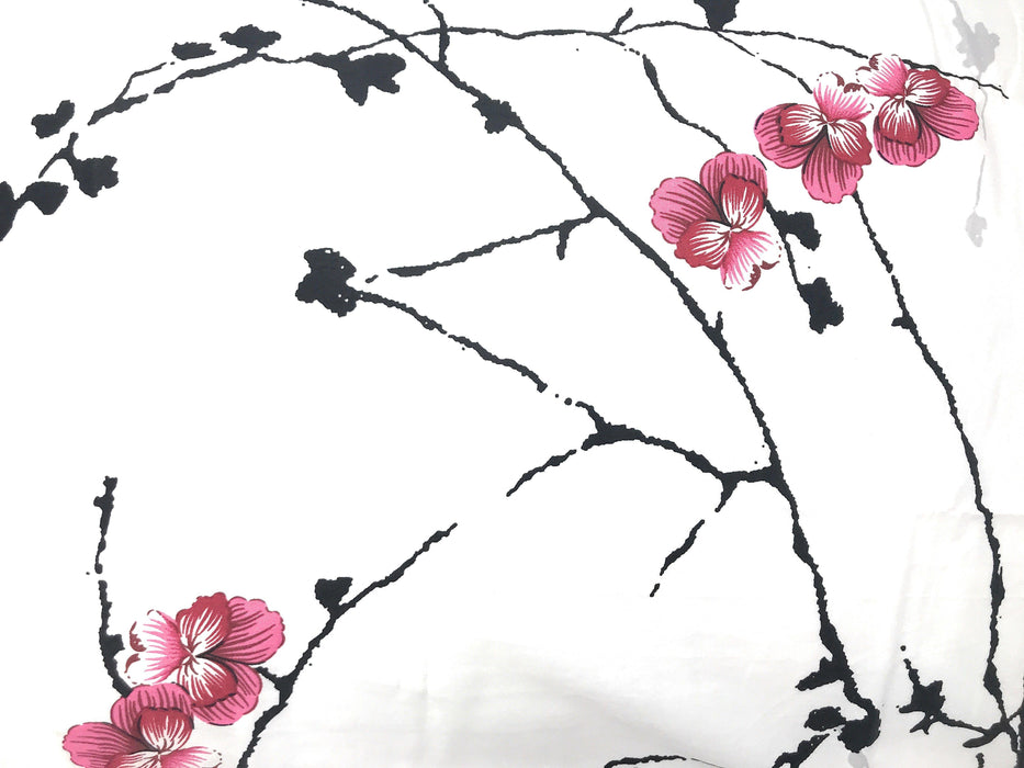 DaDa Bedding Set of 2-Pieces Cherry Blossom Floral White Pink Pillowcases - Queen Size 20" x 30" (8318) - DaDa Bedding Collection