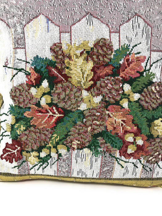 DaDa Bedding Set of 2-Pieces Festive Holiday Fiesta Floral Botanical Tapestry Throw Pillow Covers w/ Inserts - 18" x 18" - DaDa Bedding Collection