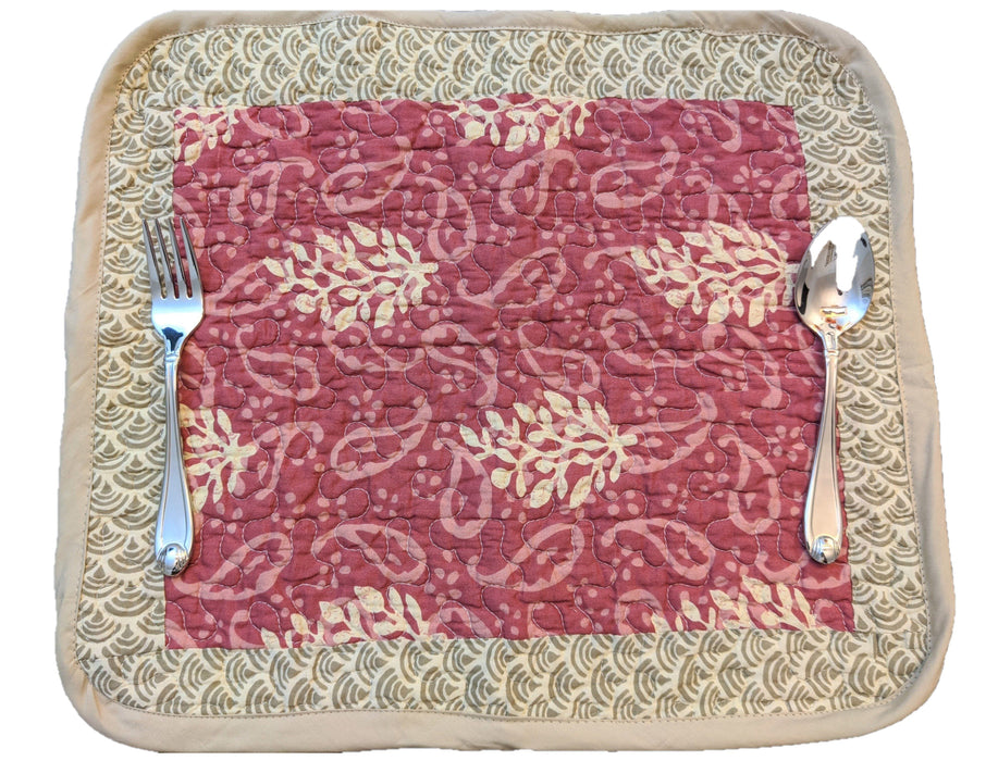 DaDa Bedding Set of 6-Pieces Hand-Made Placemats Cotton Bohemian Gallery of Roses Patchwork Floral Table Mats (JHW-546) - DaDa Bedding Collection