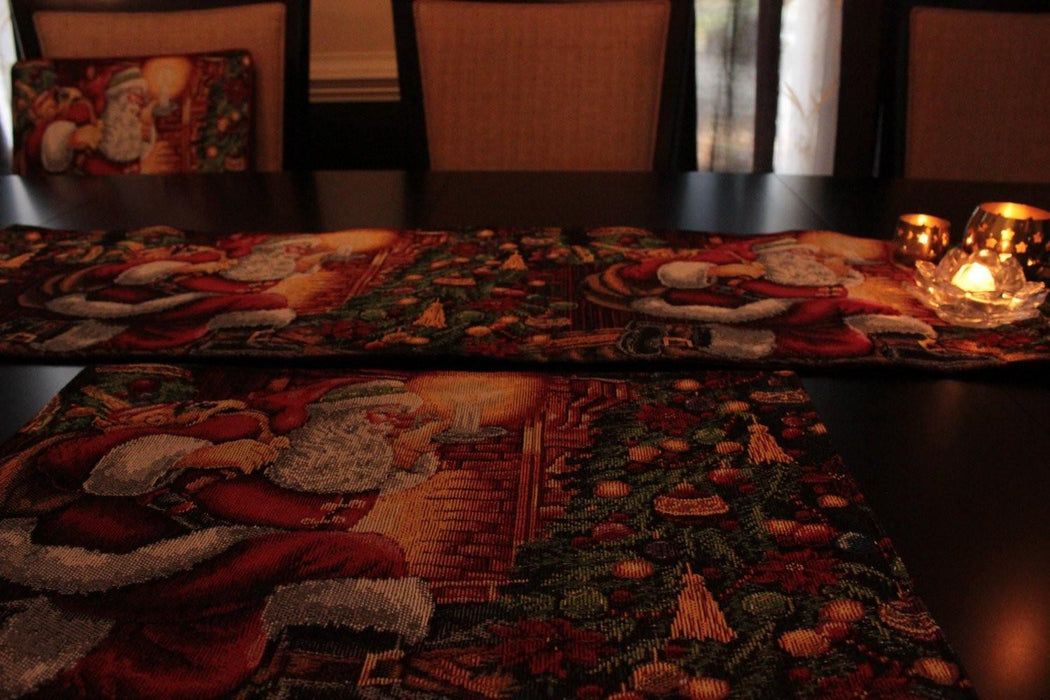 Tache Festive Down the Chimney Woven Tapestry Placemat - DaDa Bedding Collection